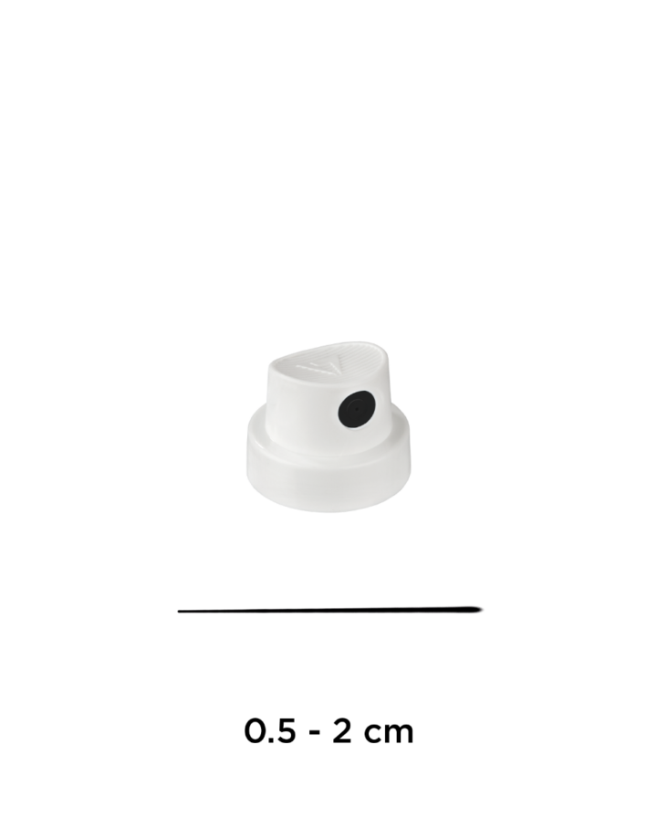 Foto von einer weiß-schwarzen Spraycap mit Strichstärke